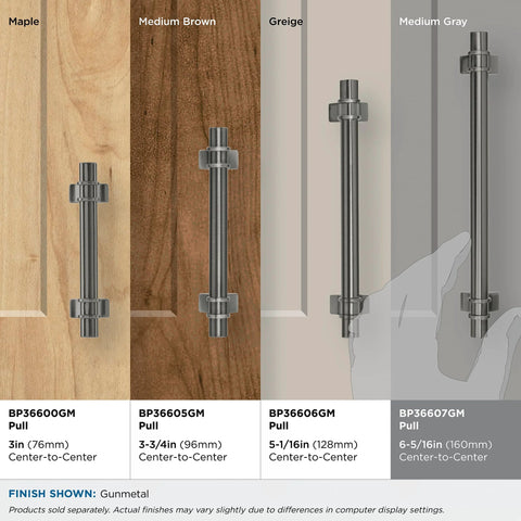 Gunmetal Transitional Cabinet Pull Davenport Style Six And Five Sixteenths Inches Center To Center 160 Mm Overall Length
