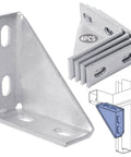 Front view of 90 Degree Gusseted Fittings for Unistrut Channel 1-5/8 Inch: Carbon Steel Q235 4-Hole Right Angle Connector Brackets