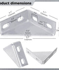 90 Degree Gusseted Fittings for Unistrut Channel 1-5/8 Inch: Carbon Steel Q235 4-Hole Right Angle Connector Brackets with dimensions.