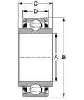 GW210PPB4 Two Triple Lip Seals Square Bore 1-1/8" Bore Bearing - Buy Bearings online - Fast US Shipping