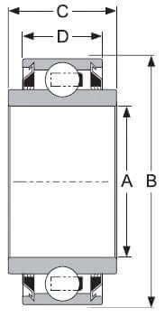 GW212PP DISC HARROW BEARING 1-3/4" Bore for agriculture machine technical diagram with dimensions labeled.