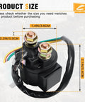 GY6 Starter Solenoid Relay For 4 Stroke ATV Scooter Go Kart Dirt Bike 50cc 70cc 90cc 110cc 125cc 150cc 200cc 250cc Plug And Play Fits Roketa Sunl Taotao Coolster SSR Moped Quad with size dimensions shown