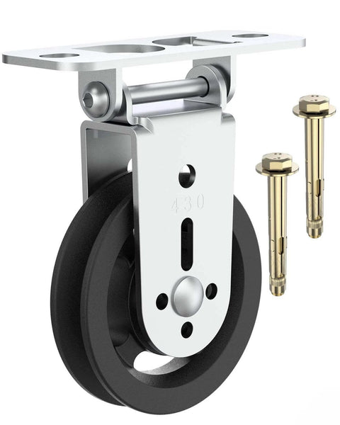 Gym Pulley Blocks, 3.5Inch/88mm Wall Mount Fixed Pulley Wheel, Upgrade Rotation 180 Degree, Load Bearing 300LBS, metal and nylon
