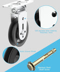 Gym Pulley Blocks, 3.5Inch/88mm Wall Mount Fixed Pulley Wheel, shown with stainless steel and nylon components