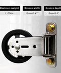 Wall-mounted Gym Pulley Blocks, 3.46in/90mm with 180-degree rotation, shown with specifications, suitable for Gym Equipment.