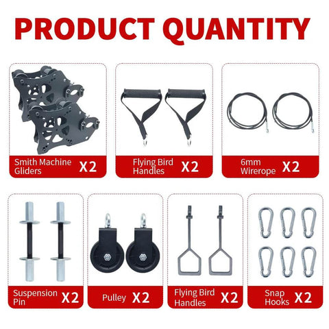 Components of Pulley System For Gym Power Rack Attachments Smith Machine Cable Crossovers And Multifunction Training Kit