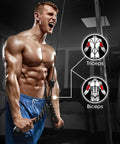 Man using tricep rope from Combo Cable Attachment Set For Home Gym Includes Tricep Rope 27 Inch Double D Handle With Rubber Grips Straight Bar And V Bar Multi Cable Machine Accessories For Lat Pulldown And Tricep Press Down