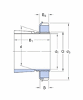 H3130 Bearing Adapter Sleeve with Lock Nut & Washer dimensions illustration, showcasing shaft and bore diameter specifications.