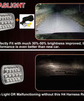 Two Headlight Wiring Harness Kit With H4 Relay For 9003 6054 H6054 LED Headlights, demonstration of brightness improvement with kit