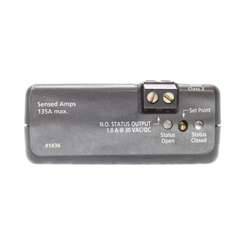 Back view of Split Core Current Switch H908 Adjustable Normally Open Heavy Duty Pro Grade Sensor for monitoring belt loss.