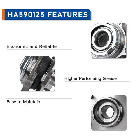 HA590125 AWD Front Wheel Bearing and Hub Assembly features image with details on performance and maintenance for Infiniti models.