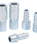 Half Inch IM Industrial Air Hose Fittings Kit With Two Industrial Type Couplers And One Half Inch Female NPT Plug Plus Two Half Inch Male NPT Plugs And Five Steel Quick Connect Fittings For Air Compressors Up To 300 PSI