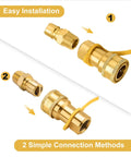 Half Inch LP Gas Quick Connect Fittings Kit With Male Insert Plug, Half Inch Natural Gas Propane Quick Disconnect brass connectors