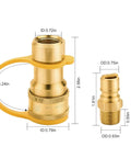 Half Inch LP Gas Quick Connect Fittings Kit With Male Insert Plug, Half Inch Natural Gas Propane Quick Disconnect, brass