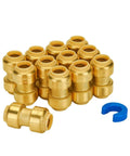 Half Inch Pex Push To Connect Coupling Straight No Lead Brass Fitting For Pex Copper CPVC DIY Friendly Install Leak Free With 1 Disconnect Clip Pack Of 12