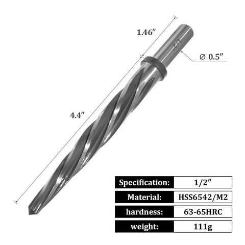 Half Inch Bridge Reamer Set For Metal Work M2 HSS Car Reamer Tapered Alignment Reamer Drill Bit With Spiral Flute And Straight Shank