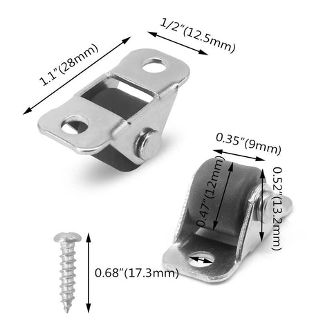 12 Pcs Half Inch Small Caster Wheels With Unidirectional Non Swivel Plate Casters And Rubber Wheels for furniture and DIY projects.