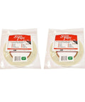 Two packs of 1/2" double-sided adhesive tape, 27 yards each, acid-free, white. Half Inch Double Sided Adhesive Tape Pack, 54 Yards Total.