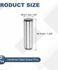 2 Pack Carbon Steel Dowel Pins One Sixteenth Inch Diameter Five Eighth Inch Length Hardened Steel Dowel Pins for Pegs Shelves