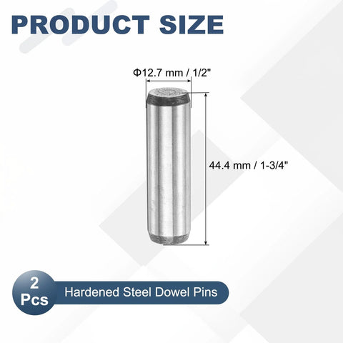 2 Pack Carbon Steel Dowel Pins One Sixteenth Inch Diameter Five Eighth Inch Length Hardened Steel Dowel Pins for Pegs Shelves