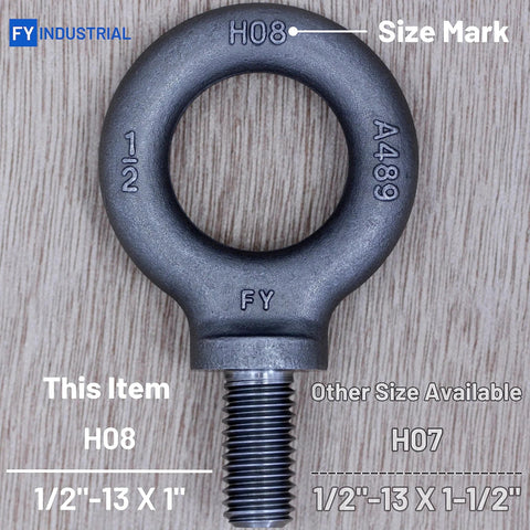 Two Pack 1/2-13 Eye Bolts Lifting Eyebolts Heavy Duty Industrial Grade For Hoisting And Rigging Forged Quenched and Tempered