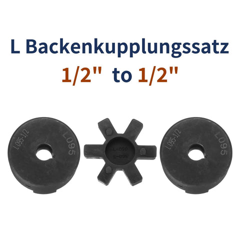 Flexible Half Inch To Half Inch L Jaw Coupling Set With Buna N NBR Rubber Spider For Log Splitter Hybrid Equipment 3 Piece Coupler Kit