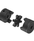 Flexible Half Inch To Half Inch L Jaw Coupling Set with Buna N NBR Rubber Spider for Log Splitter Hybrid Equipment, 3 Piece Kit