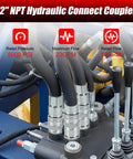 Half Inch NPT Flat Face Hydraulic Quick Couplers Kit With Two Dust Covers For Skid Steer, Agricultural Machinery