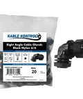 Half Inch Right Angle Cable Gland 14 NPT 20 Pack Nylon Cord Grip And Strain Relief Built Tough Waterproof Adjustable Locknut Industrial Grade