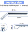 Replacement Pins And Clips For Fifth Wheel Hitches And Goosenecks With Fifth Wheel Rails Half Inch Size dimensions diagram