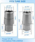 1/2-20 Heim joint rod end kit economy with tube adapters and jam nuts, left and right hand threaded chromoly joints diagram