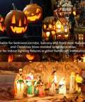 Two Pack Blow Mold Light Kit Replacement With E27 E26 Bulb Cord for Halloween and Christmas decor featuring pumpkins, village scene, nativity set