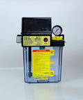 Front view of HALS Lube HMGP 303M Lubrication Oil Pump With External Control Fixed Quantity Oil Supply and Pressure Gauge.