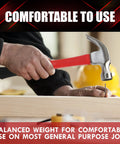 Durable 16 oz claw hammer with a fiberglass handle delivers precise strikes, vibration-damping comfort for woodworking