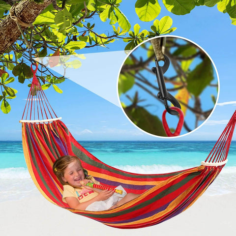 3.5 Inch Double Ended Snap Hooks 110 Lbs Load Zinc Alloy Heavy Duty Bolt Snap Clips on hammock at beach