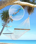 Beach hammock with inset of 20 Pieces 3.5 Inch Double Ended Bolt Snap Hooks Zinc Alloy With Double Trigger Chain Metal Clips focus