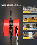 Hand Chain Hoist 1 Ton 2000 Lb Capacity 10 Ft Lift With 2 Heavy Duty Hooks Manual Chain Fall Usage in Factories and Warehouses