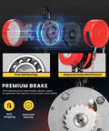 Diagram showing inner mechanisms of Hand Chain Hoist 1 Ton 2000 Lb Capacity 10 Ft Lift with 2 Heavy Duty Hooks, highlighting bearings and brake system.