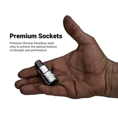 Pro Grade Heavy Duty 10 MM Hex Bit Socket For One Half Inch Drive Metric Built For Pros With Premium S2 Steel Forged And Heat Treated Construction Capri Tools in hand view.