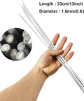 Hand holding 50 Pack Flux Core Aluminum Welding Rods for Low Temperature Brazing, 1.6mm diameter, 33cm length, close-up view