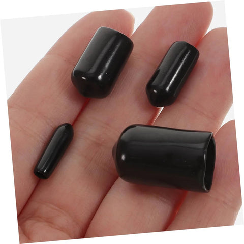 80 Pack Flexible Bolt Caps And Thread Protector End Caps For Metal Tubing And Posts Replacement Parts shown on hand