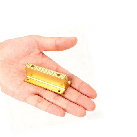 Champagne Gold 10 Pack Drawer Pulls, 2 Inch T Shaped Cabinet Knobs For Dresser And Furniture, Solid Aluminum Alloy in hand