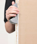 Person using Pocket Drywall And Ceiling Tile Rasp With Replaceable Blade Designed For Fine Edge Trimming Of Drywall And Tiles Compact Tool