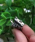 Close-up of 2-Pack Mini 5mm 2-Phase 4-Wire 3V 5V Planetary Gear Stepper Motor Linear Screw Slider held by a hand