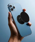 30 Pack Clear Invisible Adhesive Tapes For Pop Socket Base 1.4 Inch Double Sided Tape Non Damaging And Residue Free Removal Crystal Clear Peel And Stick For Phone Grip And Stand Keeps Your Device Looking Fresh installed on smartphone back view