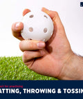 Hand holding Plastic Baseballs - MLB - Includes 8 Balls for Batting Practice or Backyard Baseball Play - Replacement Balls – 70mm Official Baseball Size - White