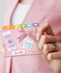 Hand holding colorful folder slide die cuts with cinema and game motifs from Two Sets Dope Folder Slide Die Cuts For Scrapbooking And Card Making With Carbon Steel Cutting Dies Label Clip Greeting Film Postage Stamp Templates For DIY Embossing And Papercraft Projects