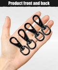 Hand holding Stainless Steel Swivel Eye Snap Hook 2.7 Inch Heavy Duty Clips 5 Pack for Flagpole Rope Bird Feeders
