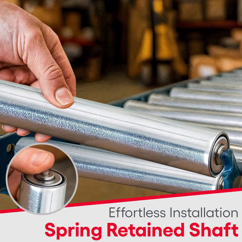 Conveyor Rollers - Galvanized Steel Replacement, 1.5" Diameter, 10" Between Frame, 18 Ga., Found in Woodworking Table installation