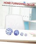 4pcs Floating Ceramic Balls Decorative Porcelain Orbs for Fish Tank Home Ornament and Pool Decor Hand-Painted Pattern